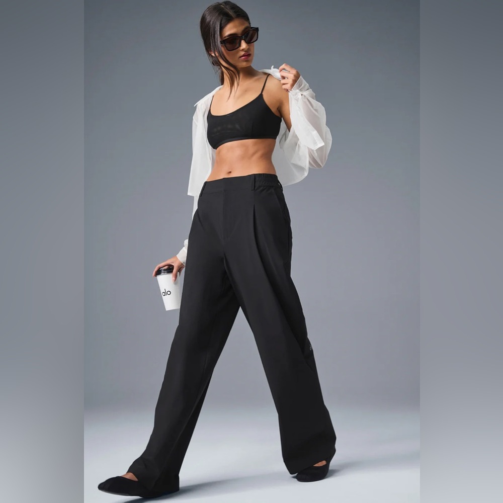 ALO Yoga High-Waist Pursuit Trouser Black size M - Picture 2 of 7